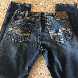 Men silver jeans